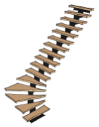 Escaliers métal bois